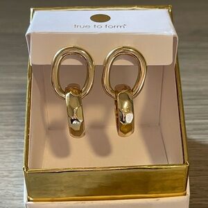 True to Form Gold Chain Earrings